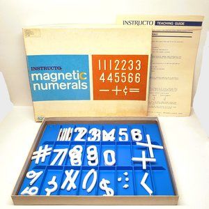 Vintage Rare 1967 Instructo Magnetic Numerals Set Teacher Home School